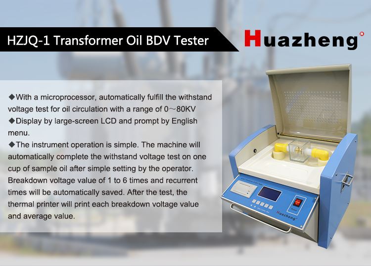 Video testovacieho zariadenia BDV pre transformátorový olej HZJQ-1
